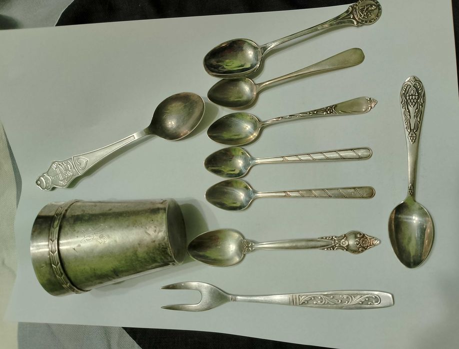 Винтажная серебряная ложка 875 пробы