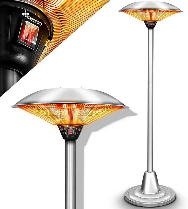 TRESKO Promiennik grzejnik elektryczny na taras  wyświetlaczem LED