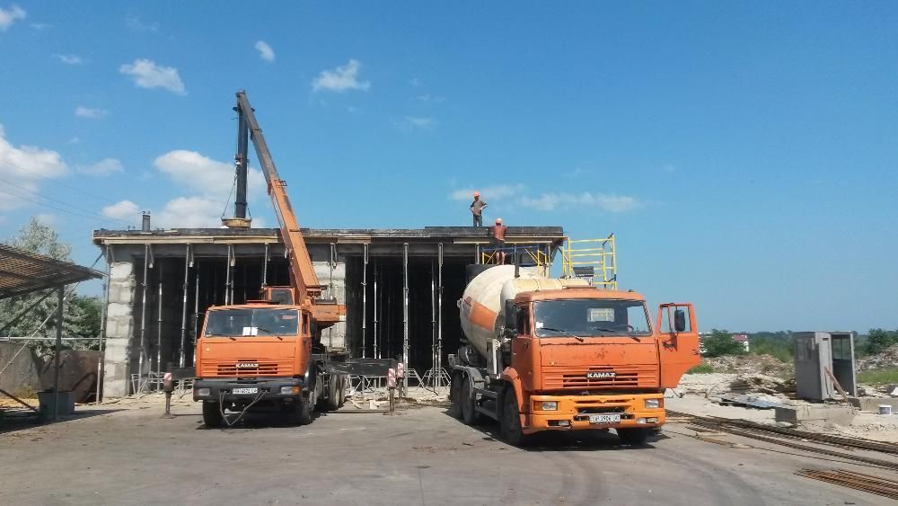 Бетонные работы, монолитные конструкции, бетонный фундамент