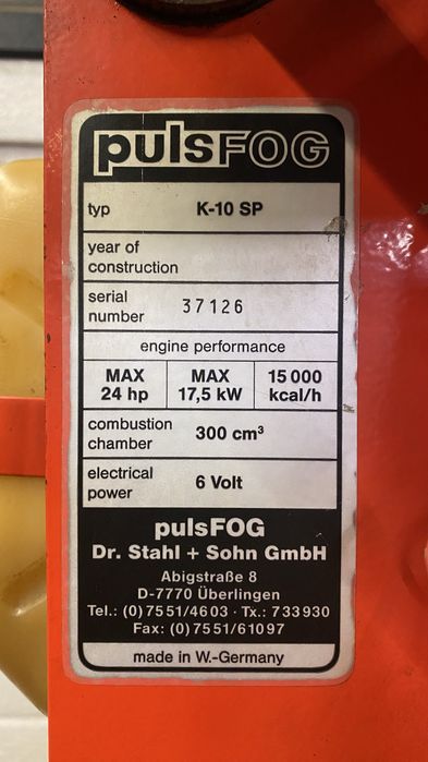 Wytwornica mgły Zamgławiacz Pulsfog K10SP