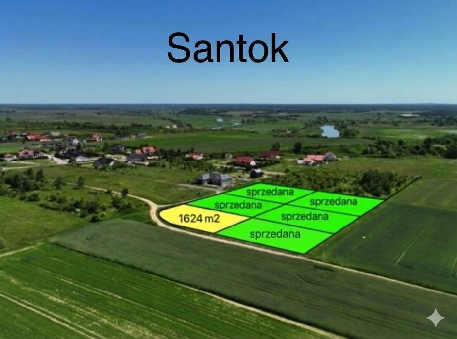 Sprzedam działka budowlana działki  Santok 1624m2