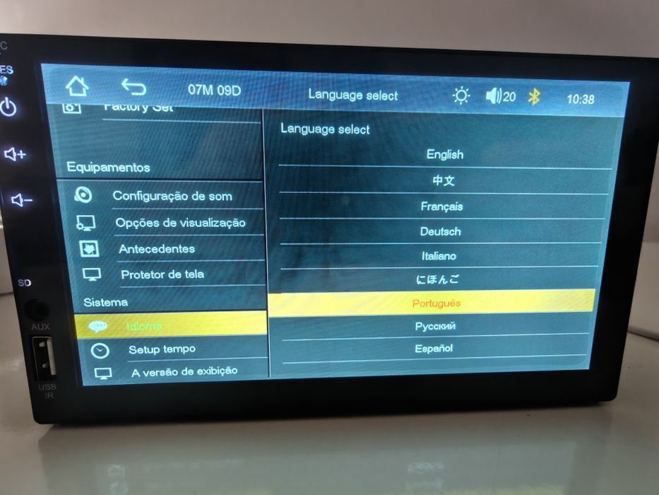 Radio 1 Din com ecrã de 7 polegadas