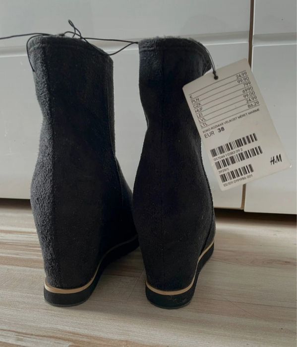 botki zamszowe 38