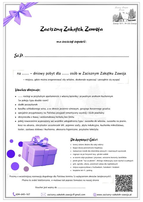 EXTRA VOUCHER - DŁUGI WEEKEND - 2 noce/ 2os. Super Nocleg W Beskidach!