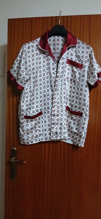 Casaco pijama acetinado