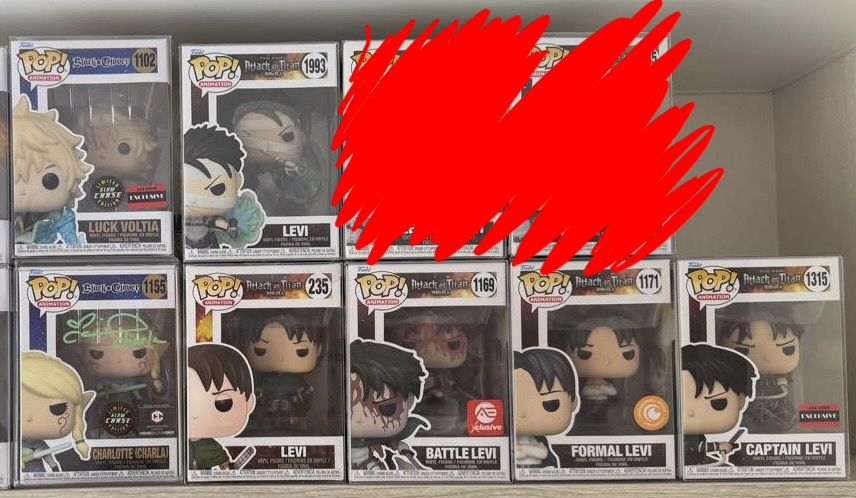 фігурки funko pop levi attack on titan, black clover luck voltia charlotte