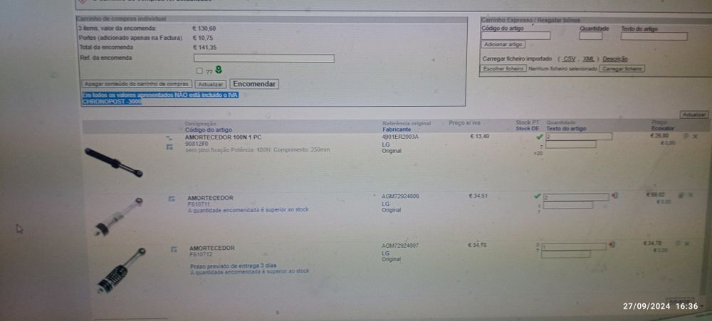 Kit amortecedores LG