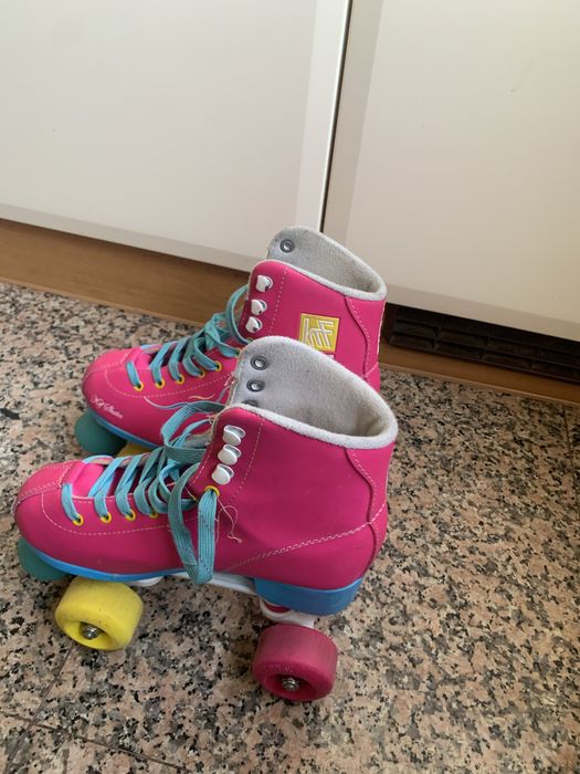 Krf Patins 4 Rodas Roller School Pph Rosa