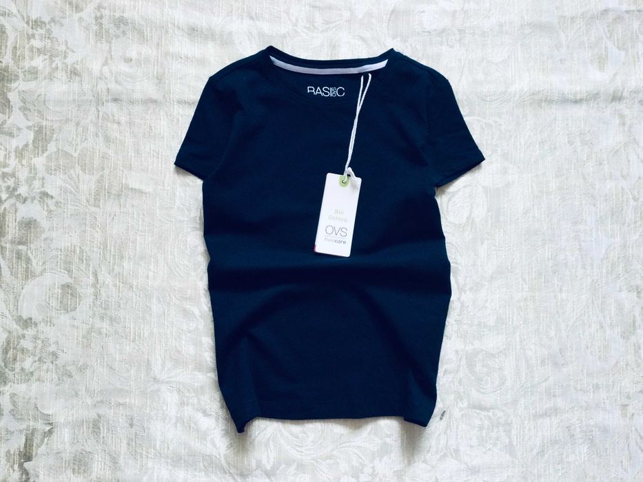5-6 рок. 116 зріст OVS. Італія. базова синя Футболка. нова з бірками