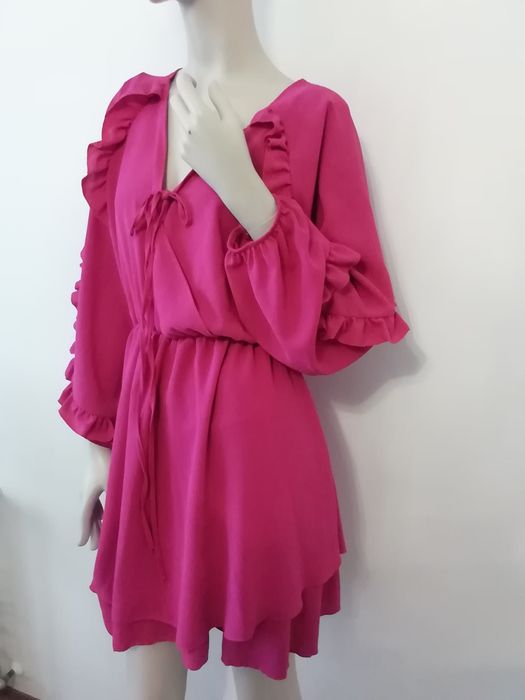 Sukienka róż fuksja oversize 40