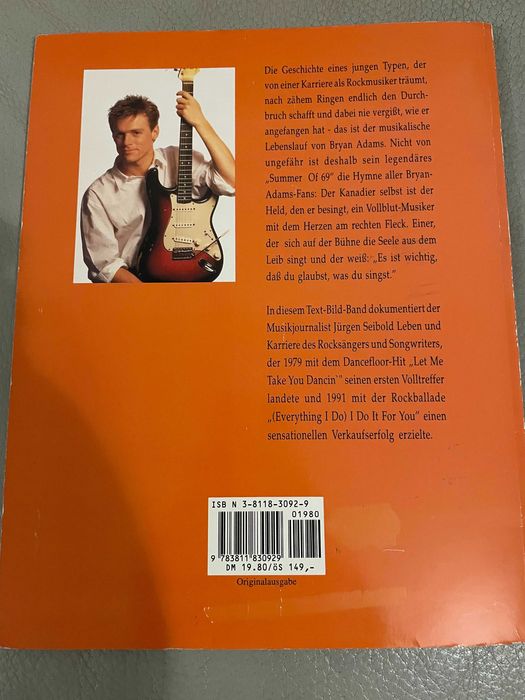 Livro Bryan Adams em alemão