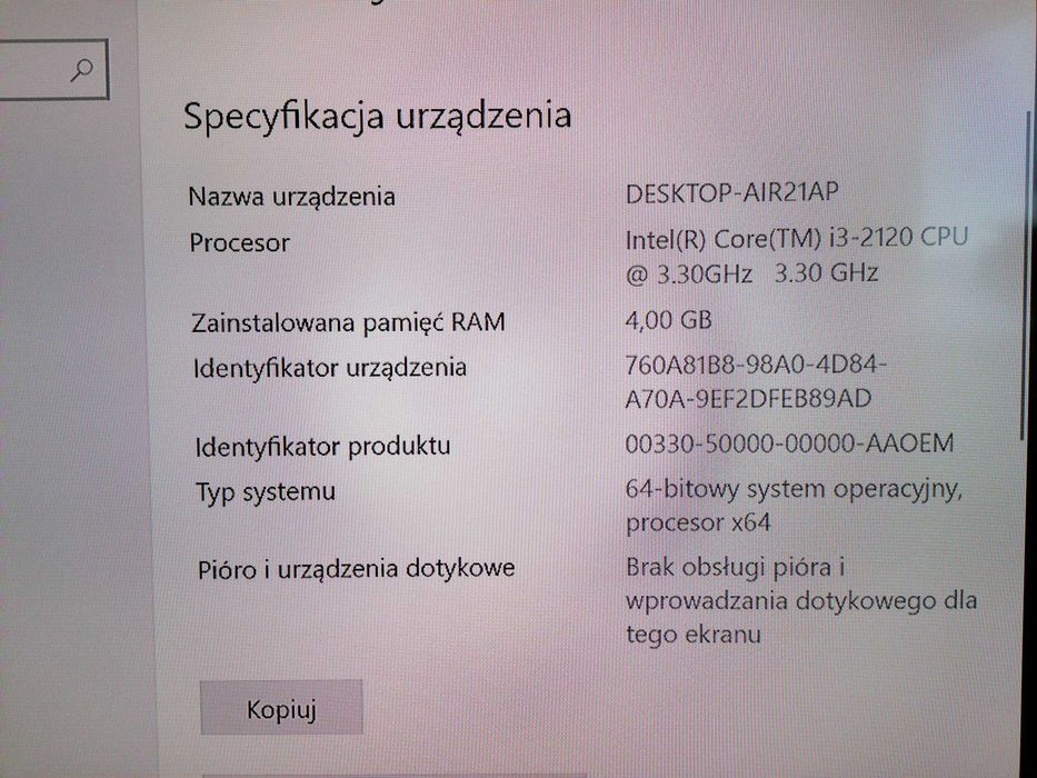 Komputer stacjonarny dell vostro 260 s i3 4/500 gb win 10 hdmi