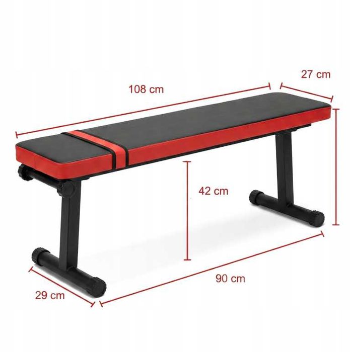 Ławka treningowa do ćwiczeń prosta płaska mateirałowa stalowa solidna