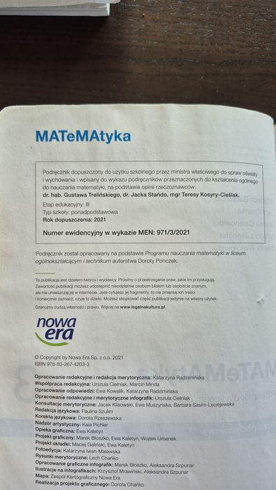 Podręcznik liceum/technikum MATEMATYKA KL 3