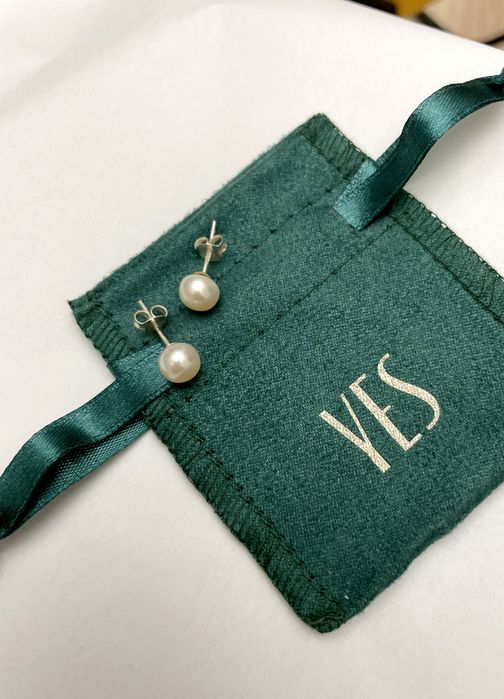 YES kolczyki perełki srebro 925