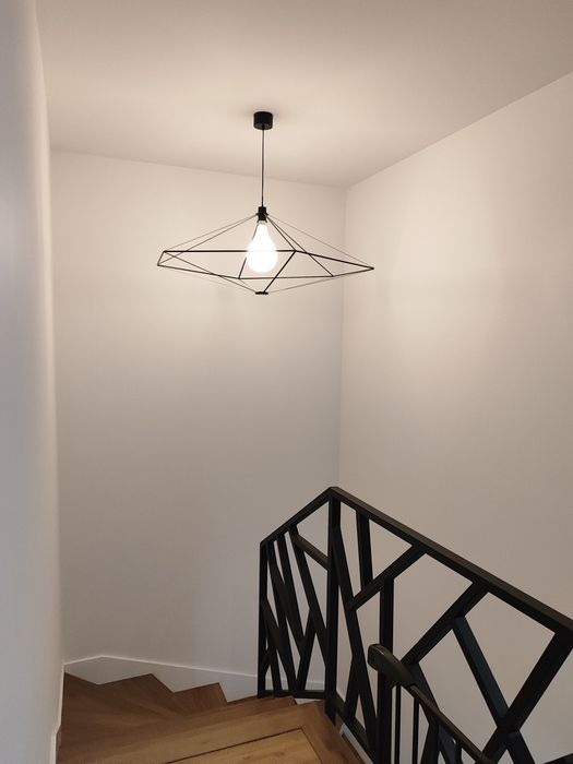 Lampa metalowo sznurkowa