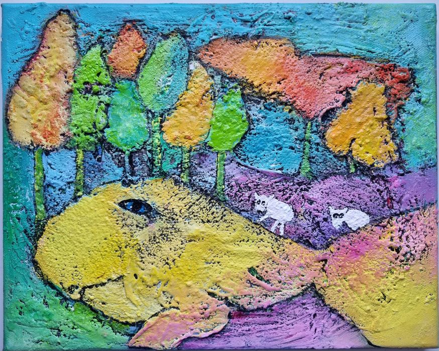 Obraz olejny 24x30 gruba faktura farby RÓŻNE