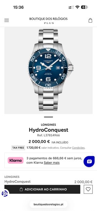 LONGINES HYDROCONQUEST 41mm Automático - COMO NOVO - de 12/01/2026