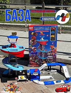 База Щенячий патрул+4 машинки, рятувальна станція,парковка,вежа,трек