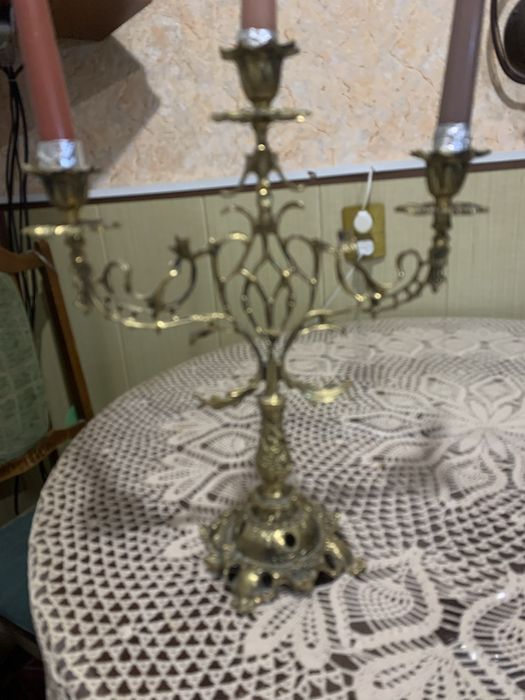 Бронзовий канделябр, подсвечник, ручная работа, редкий  декор для дома