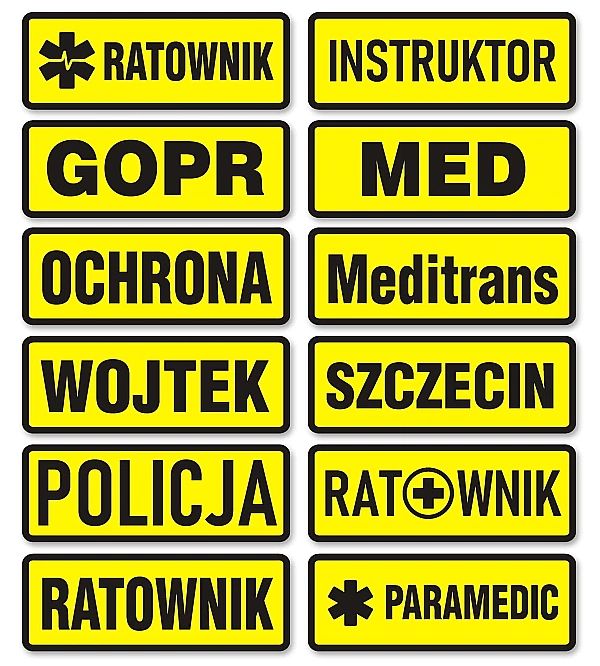 Emblemat dowolny czarny nadruk tło YELLOW FLUO na COMBAT na rzepie 11