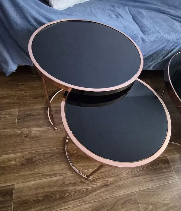 Stolik kawowy premium + dwa stoliki boczne