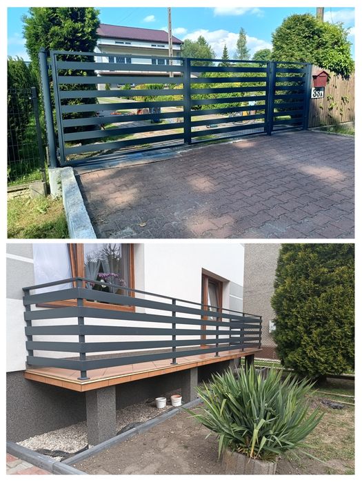 Balustrady, Ogrodzenia, Bramy, Balkony francuskie, Spawanie, Malowanie
