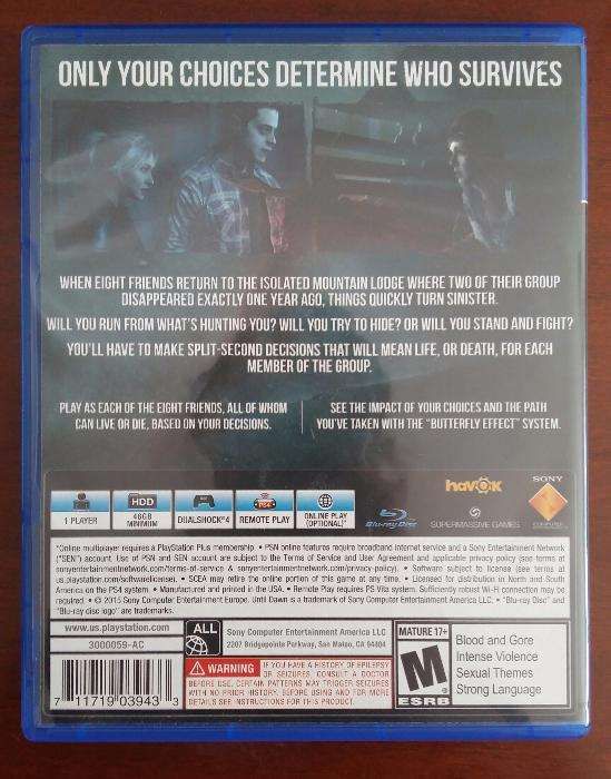 Jogo Until Dawn PS4