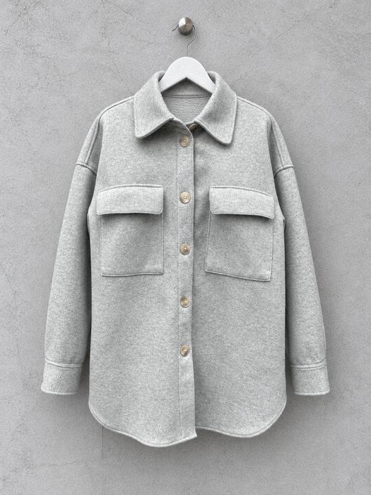 Жіноча сорочка-куртка H&M M/L oversize, сіра