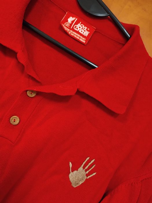 Polo sweter dziergany LFC czerwony ładny M męski sportowy elegancki