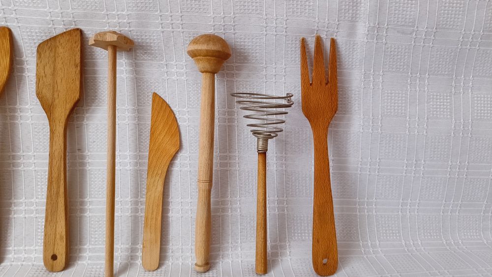 Przybory kuchenne drewniane 7 sztuk
