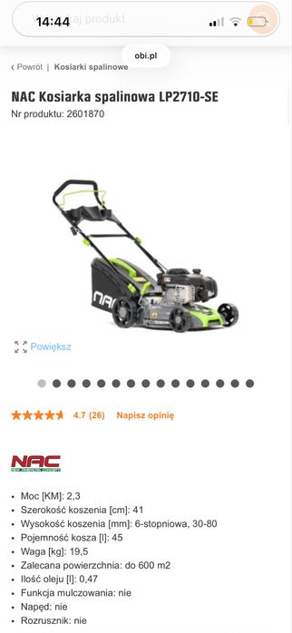 Kosiarka NAC Kosiarka spalinowa LP2710-SE