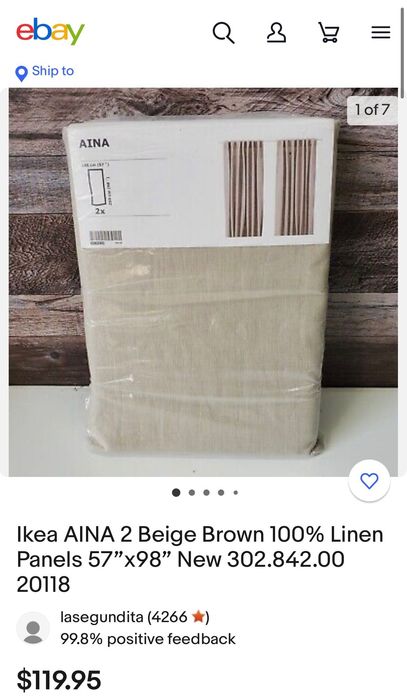 Льняные шторы AINA IKEA 2,5 м