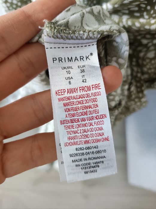 Sukienka midi na jesień na długi rękaw khaki 38 M Primark