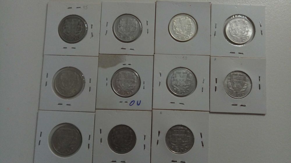 Coleção Completa das Moedas de 5$00 em Prata, (VER DESCRITIVO)