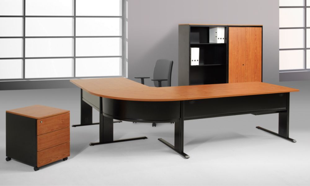 Secretaria Guialmi com Canto Curvo + Modulo de Gavetas