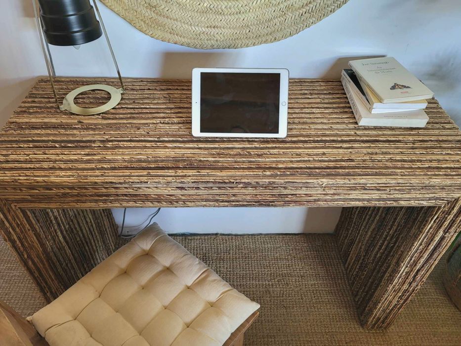 aparador, consola,  mesa,  secretaria, rattan, area, oriental, rustico