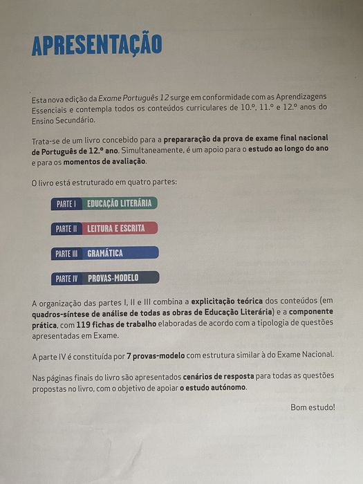Livro de preparação de exames de português 12 ano