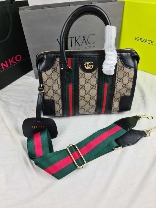 Torba srednia Torebka damska Gucci kuferek nowa HIT brazowy z czarnym