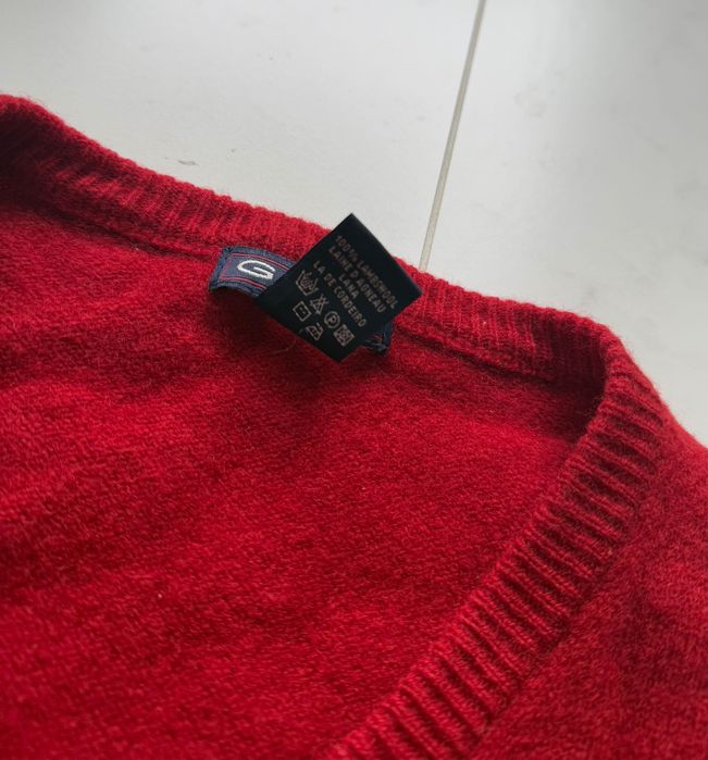 Gant czerwony sweter wełniany 100% lambswool