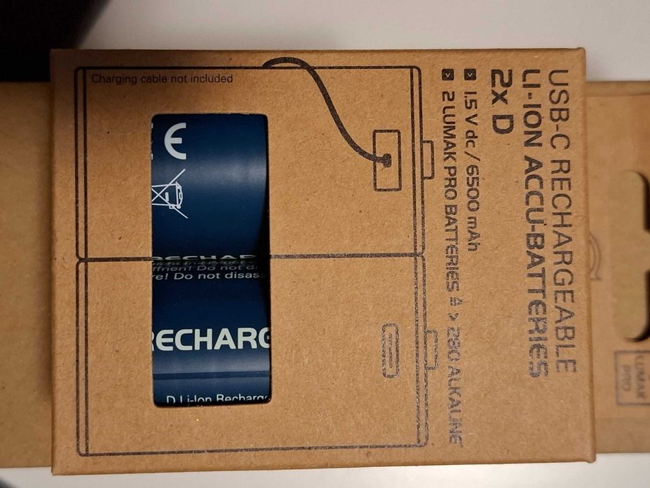 Akumulatorek R14 LR14 C 4szt Pro 3000mAh 1,5V Li ion USB-C