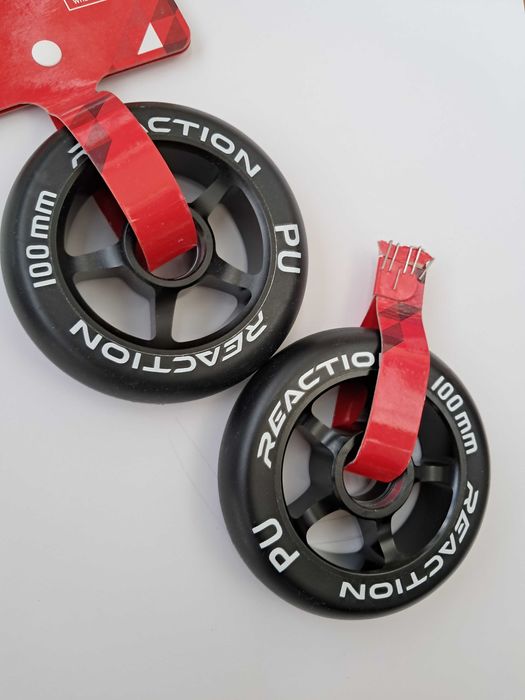 Kółka do hulajnogi firmy Reaction średnica 100mm, metalowe