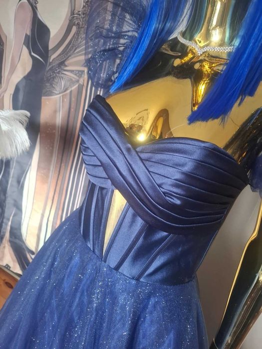 Suknia balowa na studniówkę. Ortis granatowa R34. Polski producent!