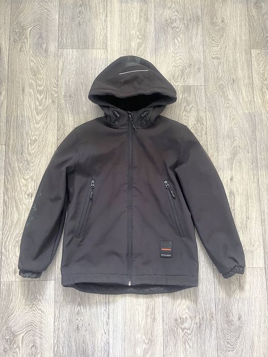 Куртка softshell  софтшел демисезонная черная для мальчика, р. 134
