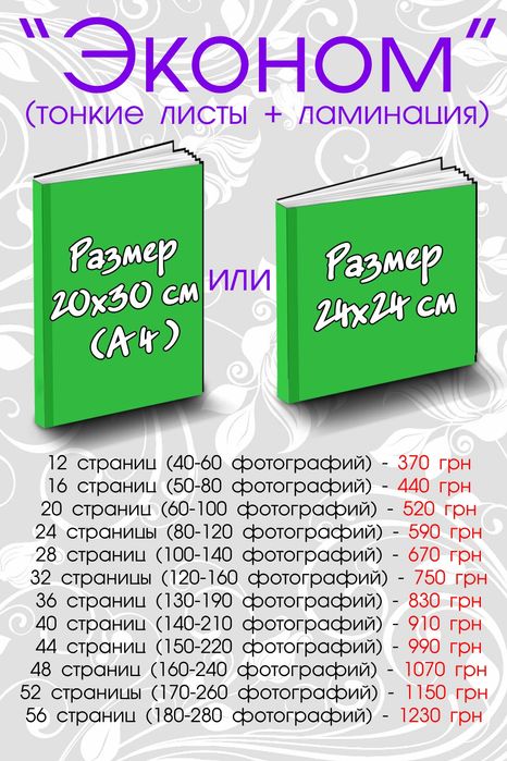 Фотокниги із будь-яких фотографій від 350 грн.