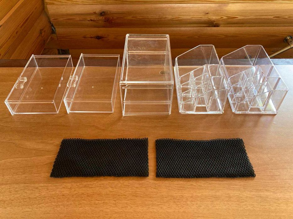 Органайзер для косметики настольный акриловый с 2-мя ящиками