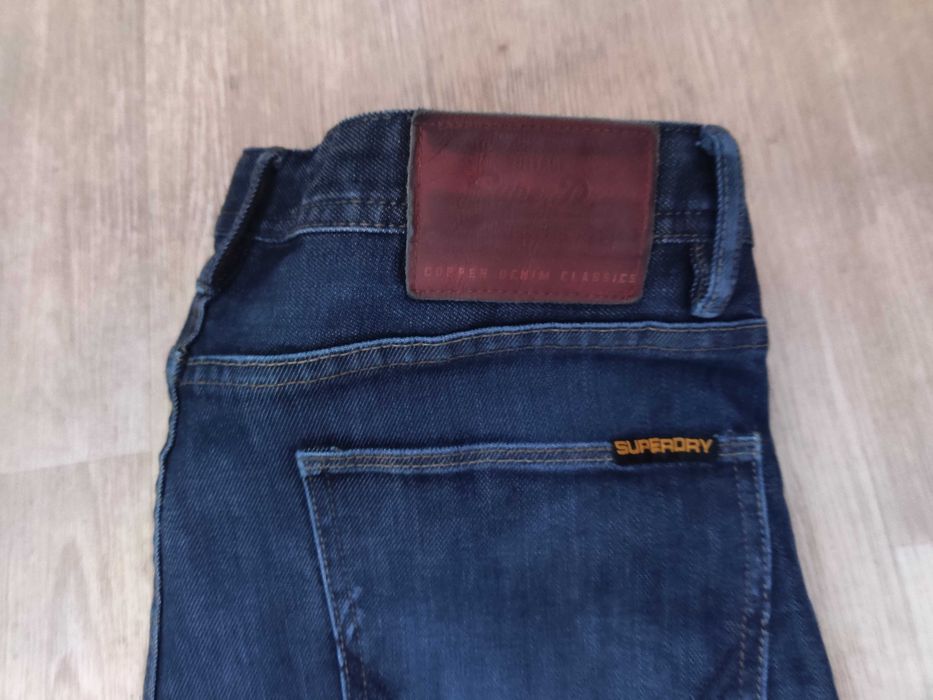 Чоловічі стрейчеві сині джинси superdry 30 р пояс 40 см
