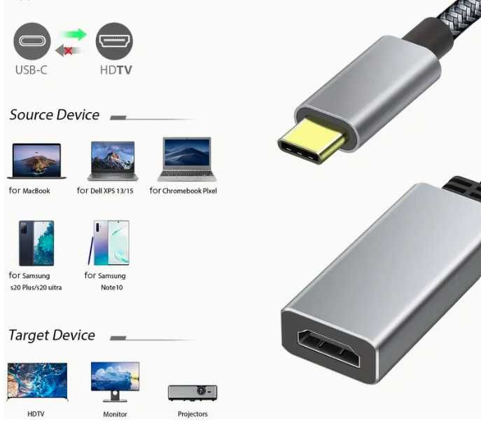 Adaptador USB-C para HDTV 4K 30Hz