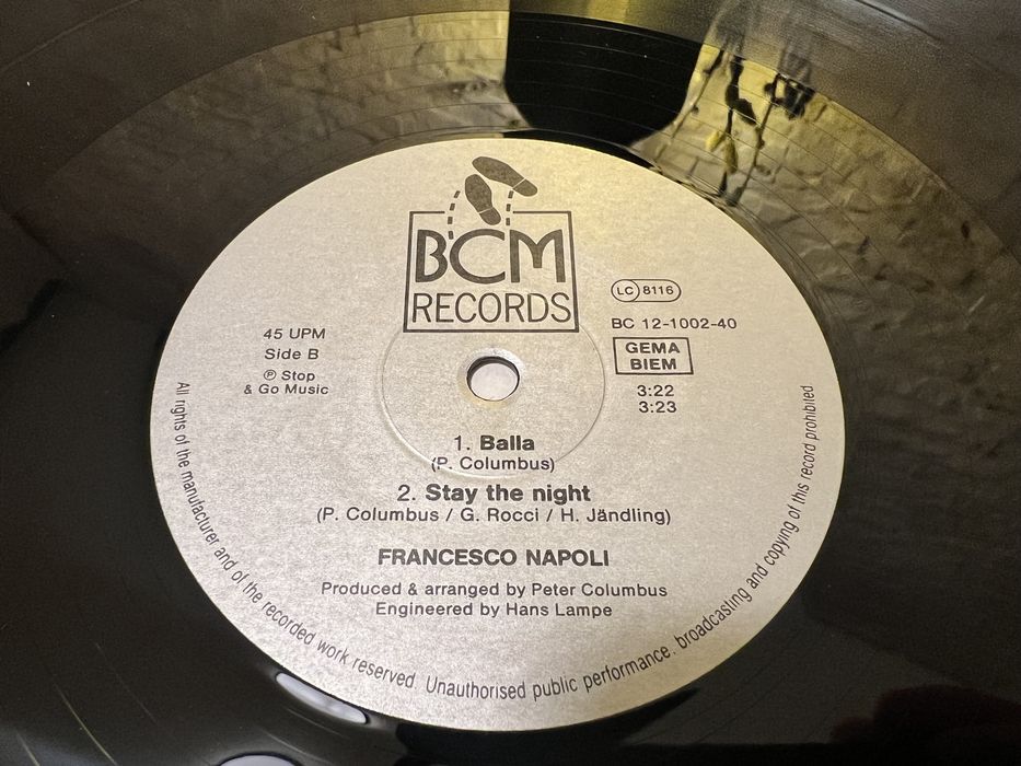 Francesco Napoli Balla Balla winyl Italo Disco  BCM  1987