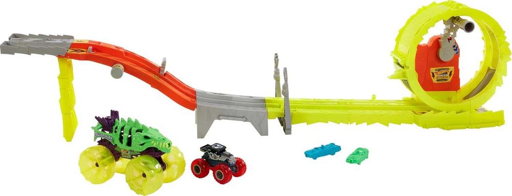 Трек Hot Wheels Monster Trucks Power smashers Заряджай та переслідуй